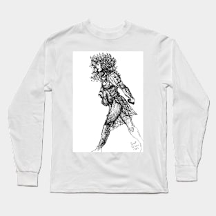 Walk tall [Pen Drawn Figure Illustration] Long Sleeve T-Shirt